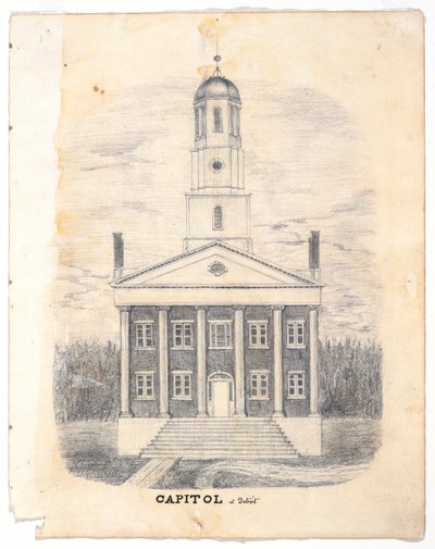 Capitol at Detroit in 1837 by William Asa Raymond